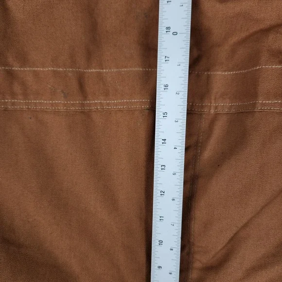 Carhartt Duck Bib Overalls Men 54x30 Brown R02 Insulated Zip Leg Double Knee USA